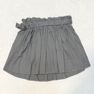 Social Collision Hot Topic Pinstripe Pleated Belted‎ Mini Skirt Women’s Large